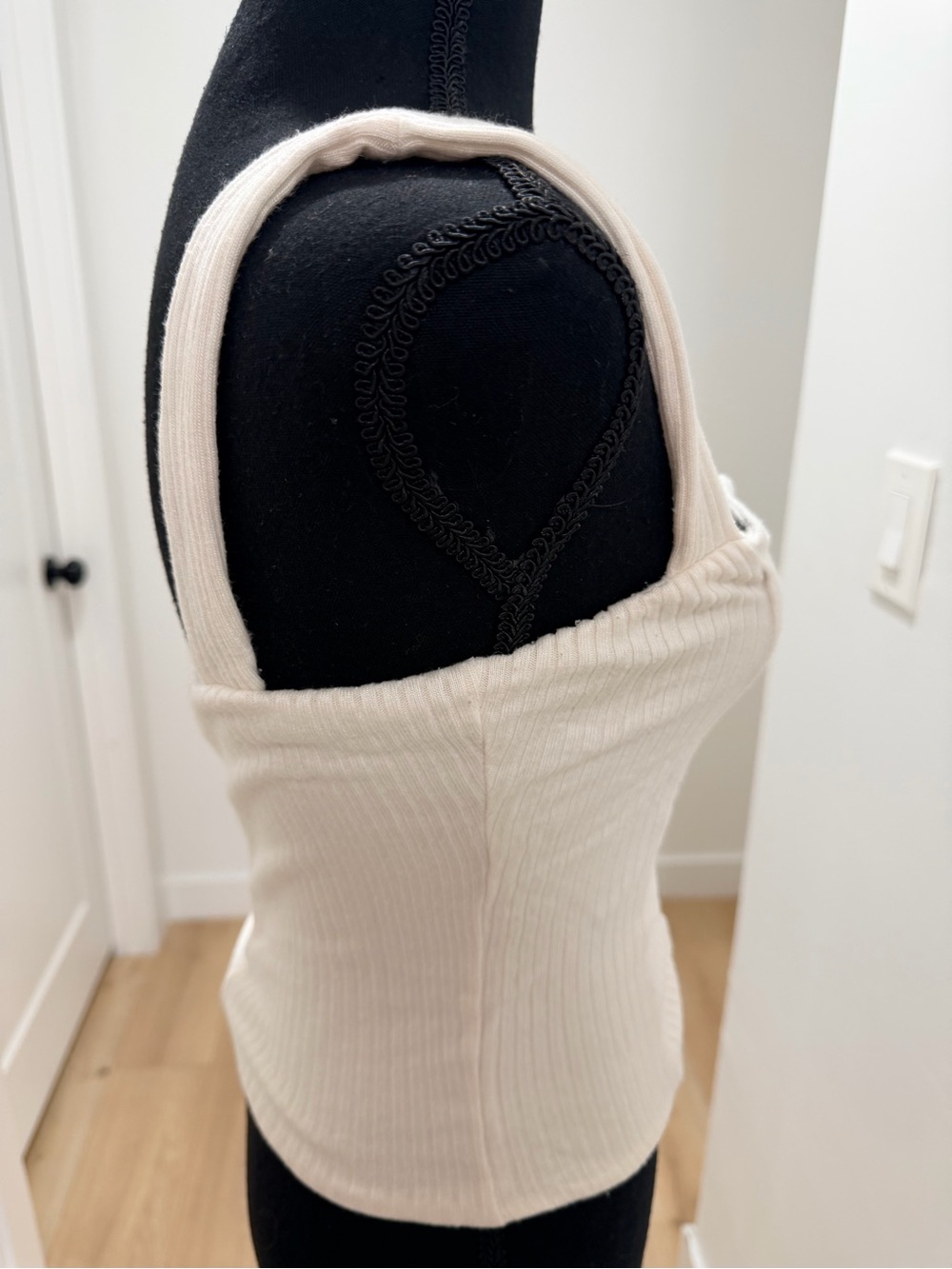 Reformation Cream Ribbed Lace-Up Tank - Picture 6 of 10